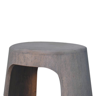 Soren Side Table Hollow Cut-Out Pedestal Acid Wash Mango Wood