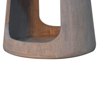 Soren Side Table Hollow Cut-Out Pedestal Acid Wash Mango Wood