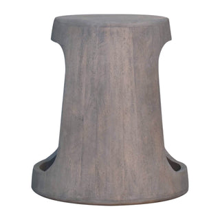 Soren Side Table Hollow Cut-Out Pedestal Acid Wash Mango Wood