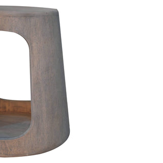 Soren Side Table Hollow Cut-Out Pedestal Acid Wash Mango Wood
