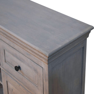 Cuvée Drinks Cabinet Wide Stone-Wash Wine Bottle Grid Drawers Twin Cupboard