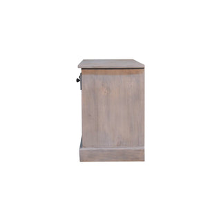 Driftwood Shoe Storage Cabinet Grey-Wash Wicker Basket Drawers Plinth Base