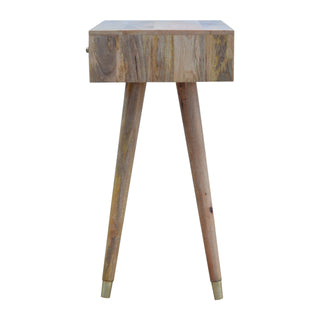 Aurel Console Table with Drawers Gold Diamond Inlay Tapered Legs