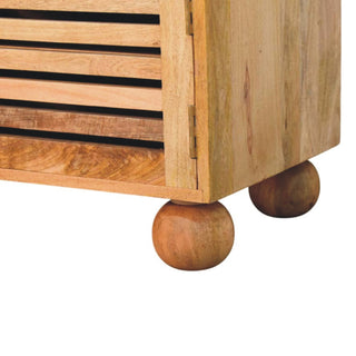 Haven Shoe Storage Cabinet Bench Slatted Doors Leather Seat With Drawers