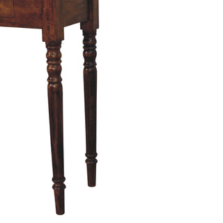 Harrow Console Table with Drawers Chestnut Mango Wood Classic Turned Legs