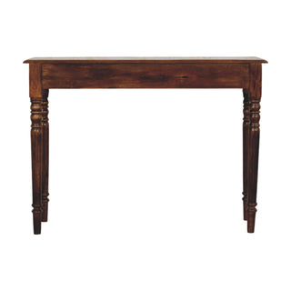 Harrow Console Table with Drawers Chestnut Mango Wood Classic Turned Legs