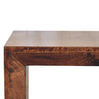 Kova Side Table Open Cube Solid Mango Wood California Walnut