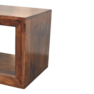 Kova Side Table Open Cube Solid Mango Wood California Walnut
