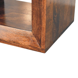Kova Side Table Open Cube Solid Mango Wood California Walnut