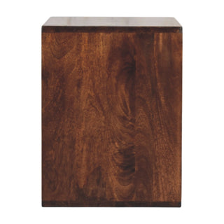 Kova Side Table Open Cube Solid Mango Wood California Walnut