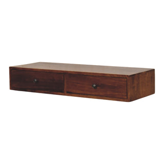 Drift Wall-Mounted Console Table with Drawers Chestnut Mango Wood