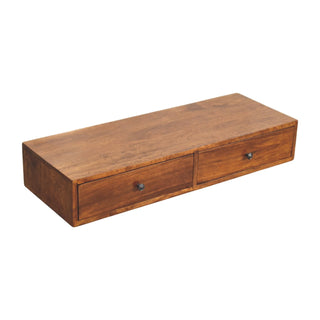 Drift Wall-Mounted Console Table with Drawers Chestnut Mango Wood