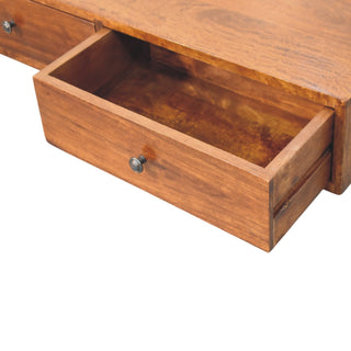 Drift Wall-Mounted Console Table with Drawers Chestnut Mango Wood