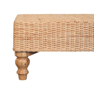 Pavo Woven Rattan Coffee Table Rectangular Turned Legs Natural Honey