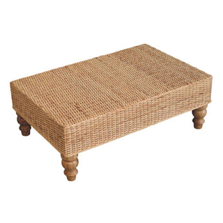 Pavo Woven Rattan Coffee Table Rectangular Turned Legs Natural Honey