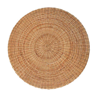 Soleil Round Rattan Coffee Table Fully Woven Low Profile Drum Natural