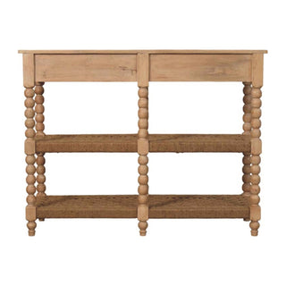 Wren Console Table with Storage Bobbin Legs Woven Jute Shelf
