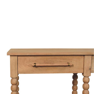 Wren Console Table with Storage Bobbin Legs Woven Jute Shelf