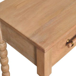 Wren Console Table with Storage Bobbin Legs Woven Jute Shelf