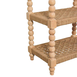 Wren Console Table with Storage Bobbin Legs Woven Jute Shelf