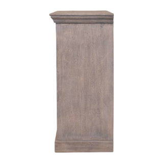 Haveli Sideboard Cabinet with Hand-Carved Lattice Panels and Plinth Base