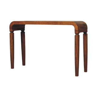 Curve Hallway Console Table Amber Oak Curved Waterfall Edge No Drawer