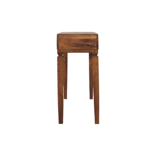 Curve Hallway Console Table Amber Oak Curved Waterfall Edge No Drawer