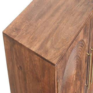 Arcadia Small Sideboard with Hand-Carved Arc Groove Doors and Bun Feet