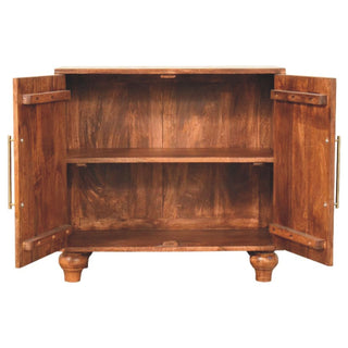Arcadia Small Sideboard with Hand-Carved Arc Groove Doors and Bun Feet