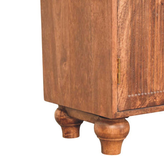 Arcadia Small Sideboard with Hand-Carved Arc Groove Doors and Bun Feet