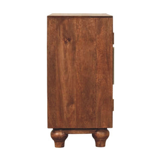 Arcadia Small Sideboard with Hand-Carved Arc Groove Doors and Bun Feet