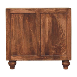 Arcadia Small Sideboard with Hand-Carved Arc Groove Doors and Bun Feet