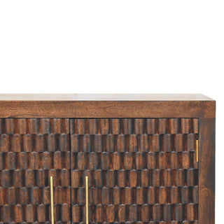 Orlan Sideboard Cabinet with Hand-Carved 3D Textured Front