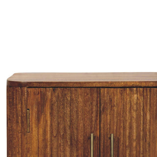 Cleo Compact Sideboard Cabinet with Fluted Front and Bun Feet