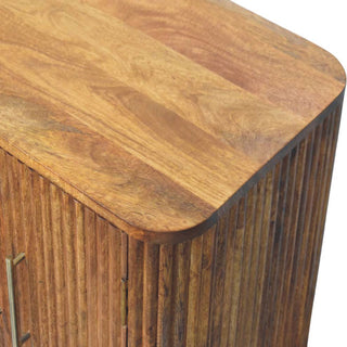 Cleo Compact Sideboard Cabinet with Fluted Front and Bun Feet