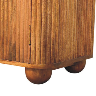 Cleo Compact Sideboard Cabinet with Fluted Front and Bun Feet