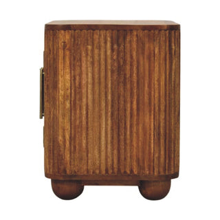 Cleo Compact Sideboard Cabinet with Fluted Front and Bun Feet