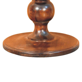 Orla Marble Top Side Table Turned Pedestal Base Chestnut Mango Wood