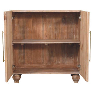 Driftwood Sideboard Cabinet with Fluted Pine Doors and Bun Feet in Stonedrift Finish