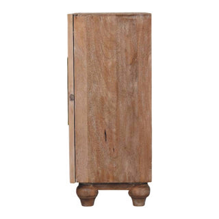 Driftwood Sideboard Cabinet with Fluted Pine Doors and Bun Feet in Stonedrift Finish