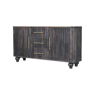 Valdis Large Sideboard with Fluted Front, Drawers and Turned Bun Feet