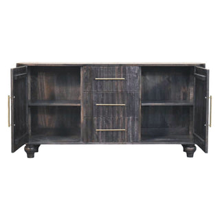 Valdis Large Sideboard with Fluted Front, Drawers and Turned Bun Feet