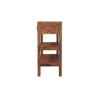 Cora Console Table with Drawers Woven Braided Shelves Honey Caramel Mango Wood