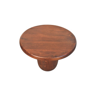 Pod Round Coffee Table Solid Mango Wood Clustered Pillar Legs Winewood Oak