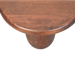 Pod Round Coffee Table Solid Mango Wood Clustered Pillar Legs Winewood Oak