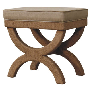 Arch Rattan Bench Curved Leg Natural Rattan
