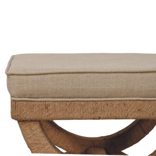 Arch Rattan Bench Curved Leg Natural Rattan