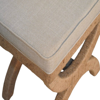 Arch Rattan Bench Curved Leg Natural Rattan