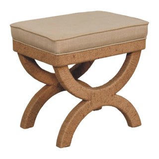Arch Rattan Bench Curved Leg Natural Rattan