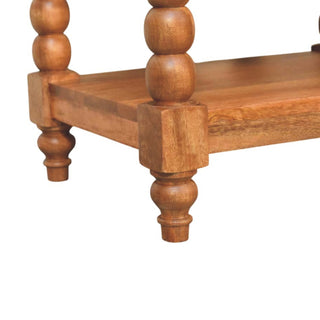 Isla Side Table With Drawer Barley Twist Legs Golden Teak Mango Wood